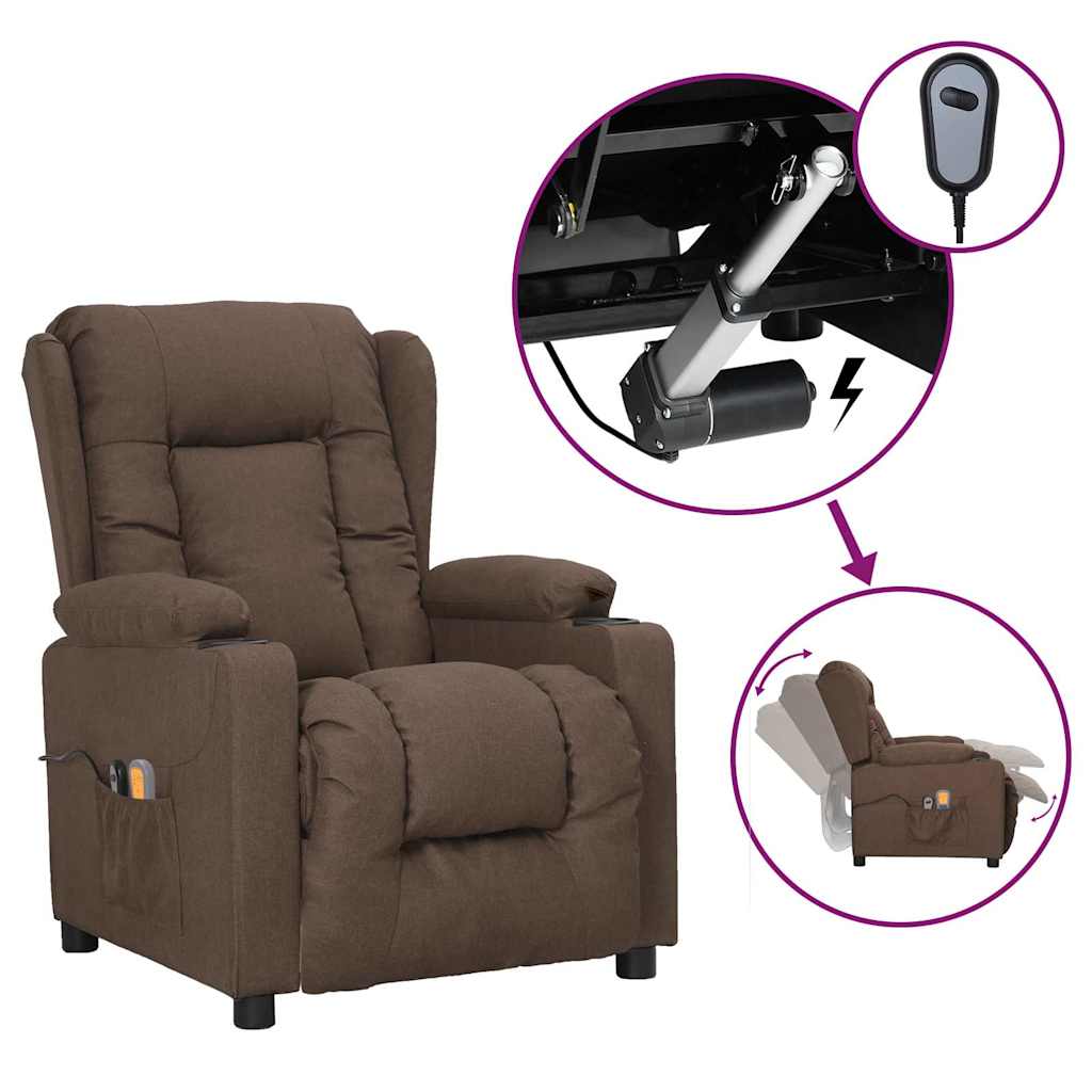 vidaXL Electric Massage Armchair Taupe Fabric