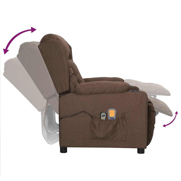 vidaXL Electric Massage Armchair Taupe Fabric