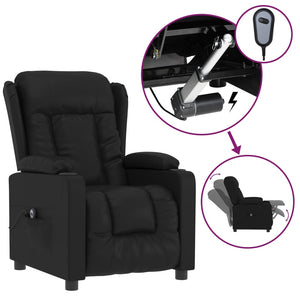 vidaXL Electric Recliner Black Faux Leather