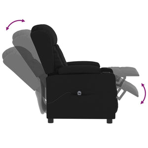 vidaXL Electric Recliner Black Faux Leather