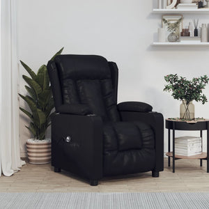 vidaXL Electric Recliner Black Faux Leather