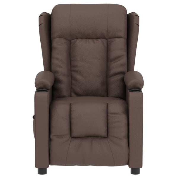 vidaXL Electric Recliner Brown Faux Leather