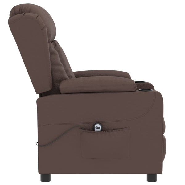 vidaXL Electric Recliner Brown Faux Leather
