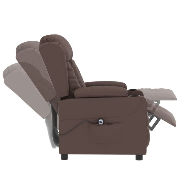 vidaXL Electric Recliner Brown Faux Leather