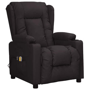 vidaXL Electric Massage Recliner Black Faux Leather