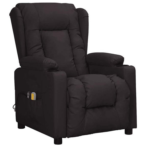 vidaXL Electric Massage Recliner Black Faux Leather