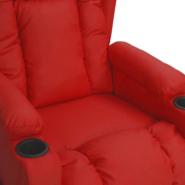 vidaXL Electric Massage Recliner Wine Red Faux Leather