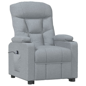 vidaXL Electric Recliner Light Grey Fabric