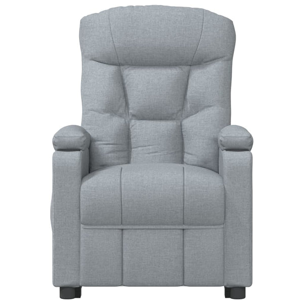 vidaXL Electric Recliner Light Grey Fabric