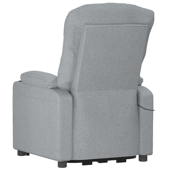 vidaXL Electric Recliner Light Grey Fabric