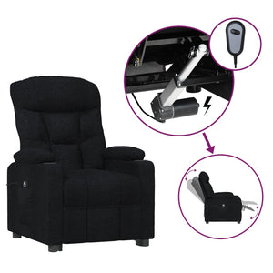 vidaXL Electric Recliner Black Fabric