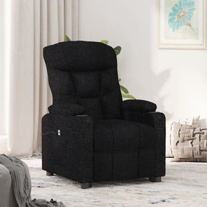 vidaXL Electric Recliner Black Fabric