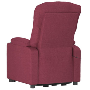 vidaXL Electric Recliner Wine Red Fabric