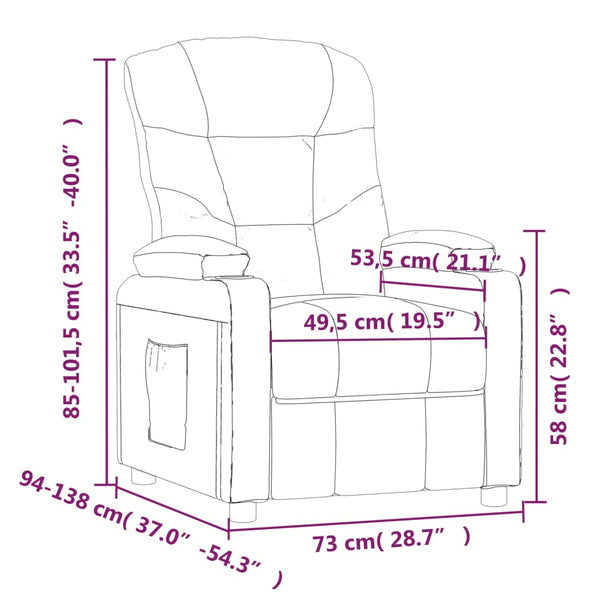 vidaXL Electric Recliner Brown Fabric