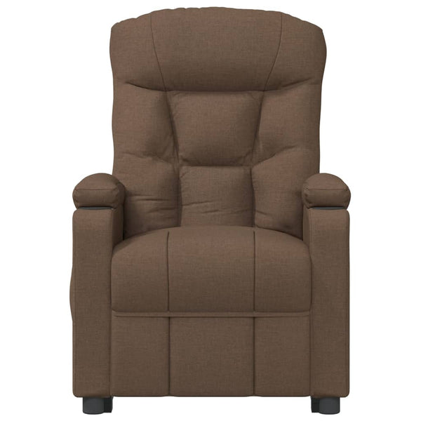 vidaXL Electric Recliner Brown Fabric