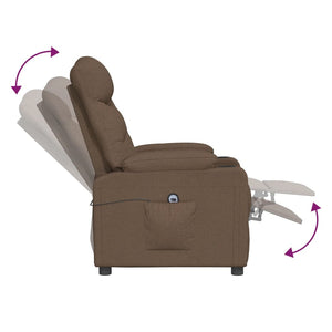 vidaXL Electric Recliner Brown Fabric
