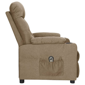 vidaXL Electric Recliner Taupe Fabric