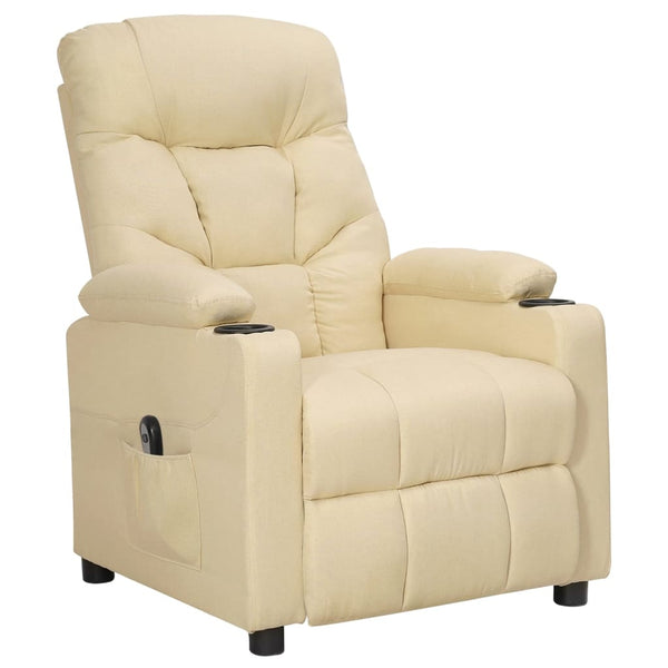 vidaXL Electric Recliner Cream Fabric