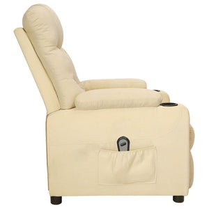 vidaXL Electric Recliner Cream Fabric