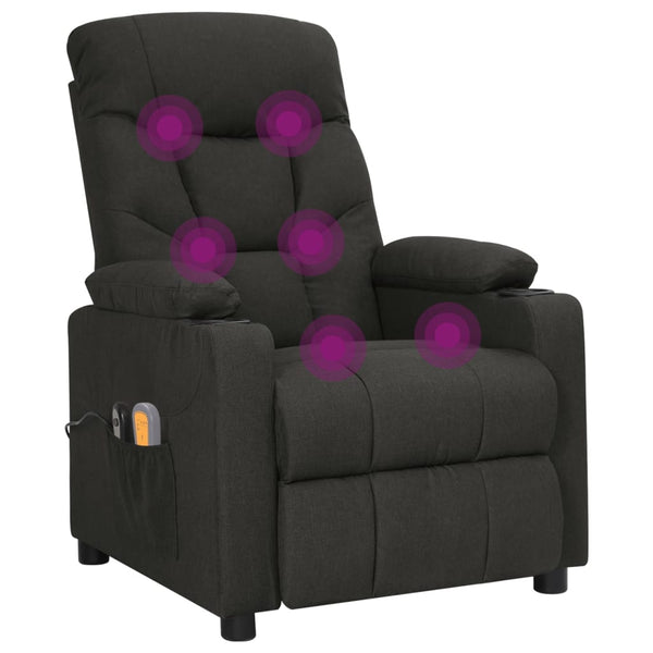 vidaXL Electric Massage Chair Black Fabric