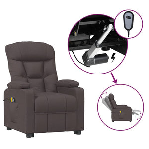vidaXL Electric Massage Armchair Dark Brown Fabric