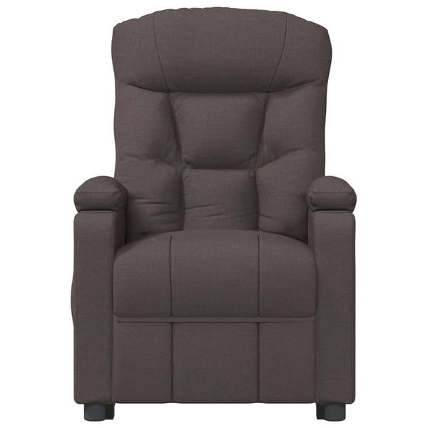 vidaXL Electric Massage Armchair Dark Brown Fabric