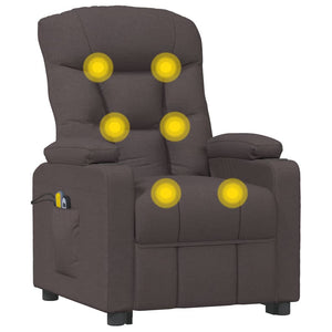 vidaXL Electric Massage Armchair Dark Brown Fabric