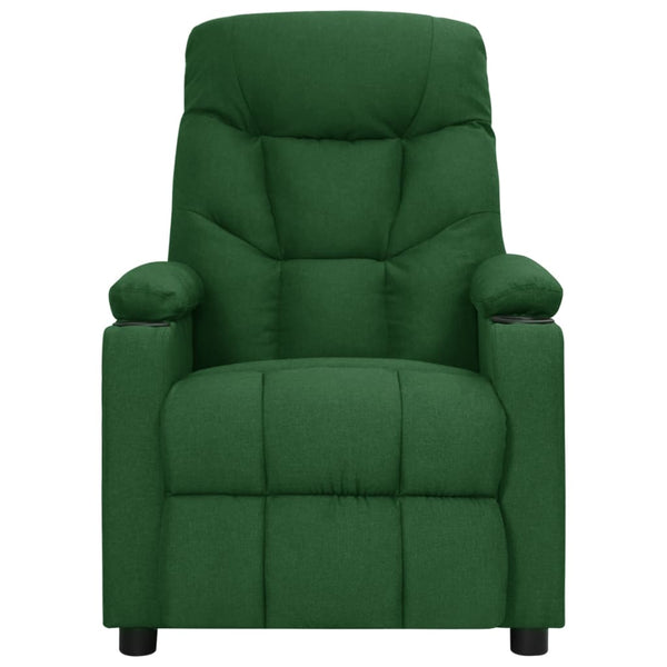 vidaXL Electric Massage Armchair Dark Green Fabric