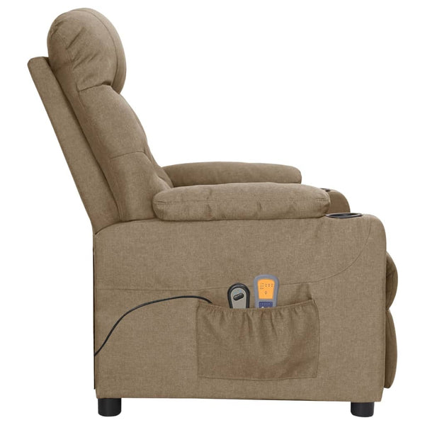 vidaXL Electric Massage Armchair Taupe Fabric