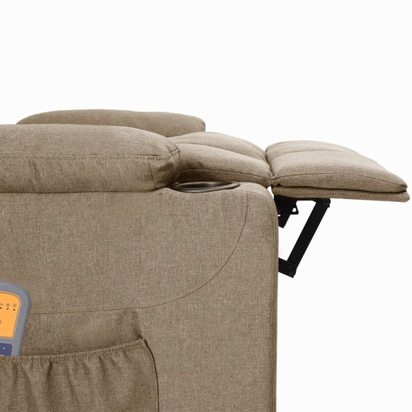 vidaXL Electric Massage Armchair Taupe Fabric