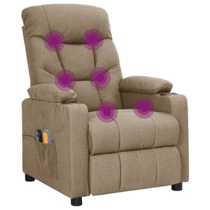 vidaXL Electric Massage Armchair Taupe Fabric