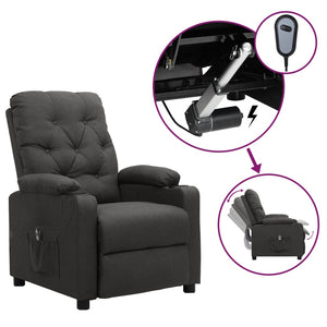 vidaXL Electric Recliner Dark Grey Fabric