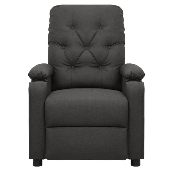 vidaXL Electric Recliner Dark Grey Fabric