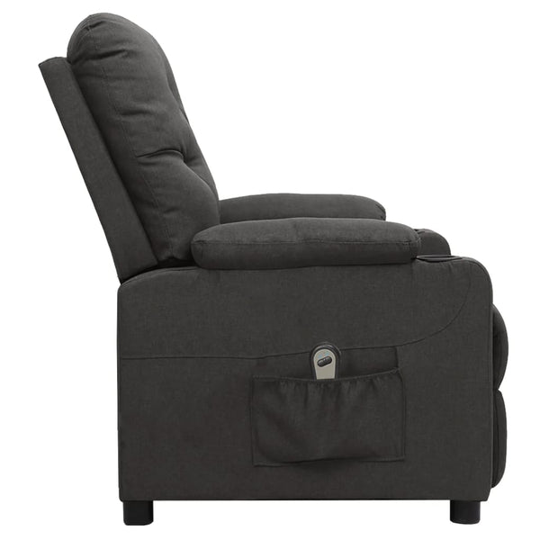 vidaXL Electric Recliner Dark Grey Fabric
