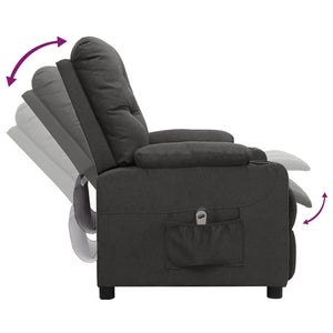 vidaXL Electric Recliner Dark Grey Fabric