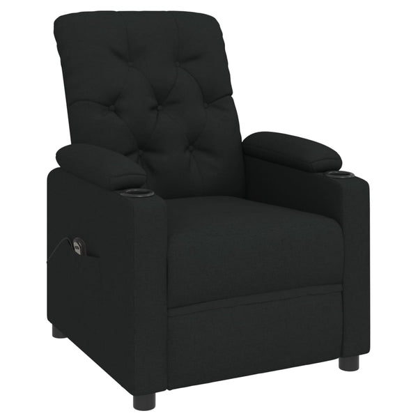 vidaXL Electric Recliner Black Fabric