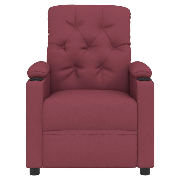 vidaXL Electric Recliner Wine Red Fabric