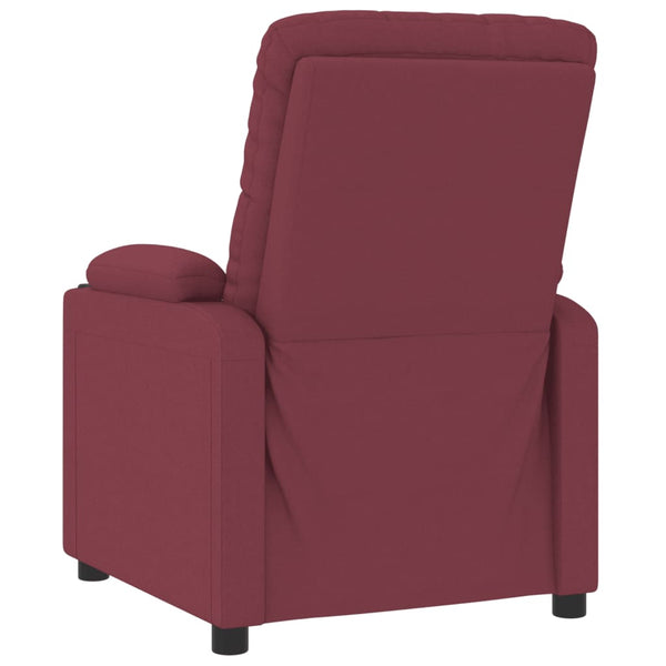 vidaXL Electric Recliner Wine Red Fabric