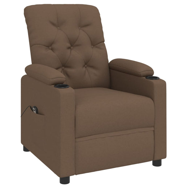 vidaXL Electric Recliner Brown Fabric
