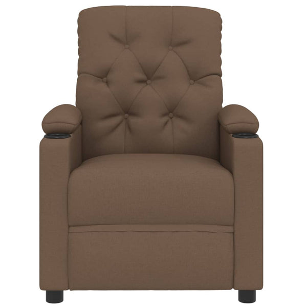 vidaXL Electric Recliner Brown Fabric