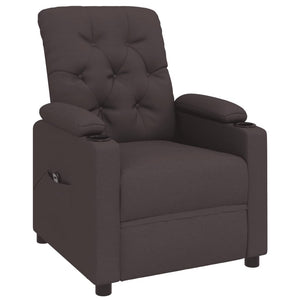 vidaXL Electric Recliner Dark Brown Fabric