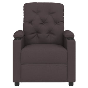 vidaXL Electric Recliner Dark Brown Fabric