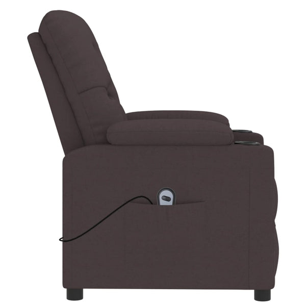 vidaXL Electric Recliner Dark Brown Fabric