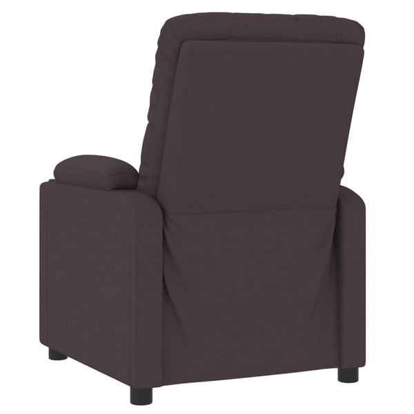 vidaXL Electric Recliner Dark Brown Fabric