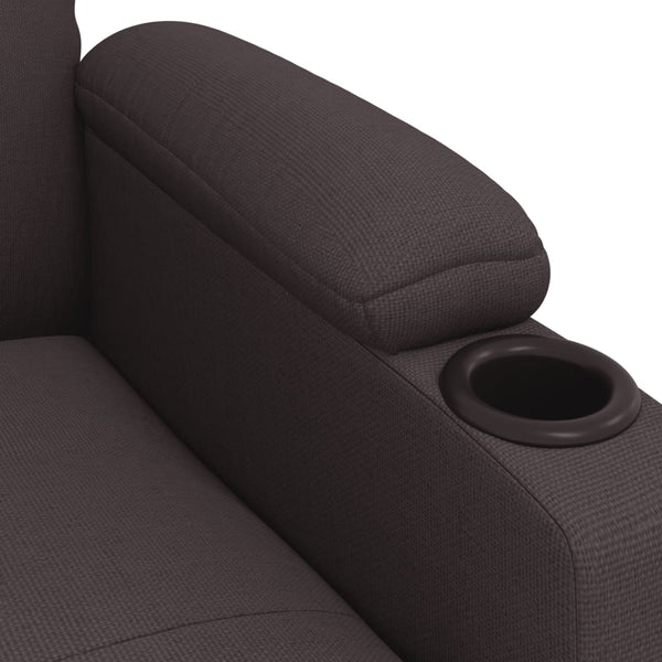 vidaXL Electric Recliner Dark Brown Fabric