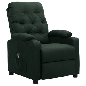 vidaXL Electric Recliner Dark Green Fabric