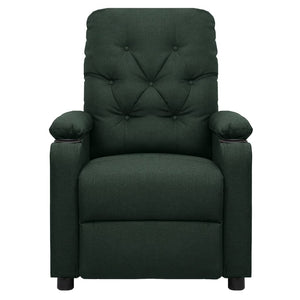 vidaXL Electric Recliner Dark Green Fabric