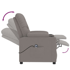 vidaXL Electric Recliner Taupe Fabric