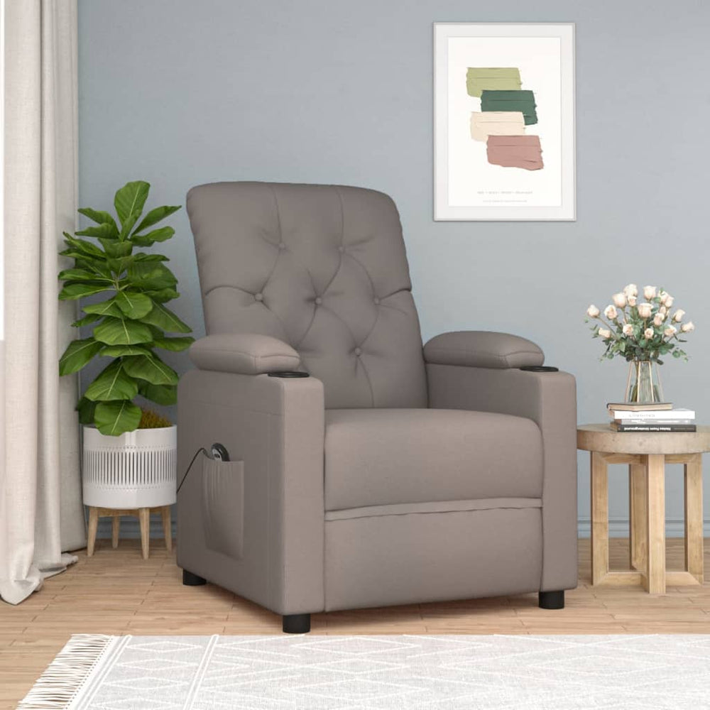 vidaXL Electric Recliner Taupe Fabric