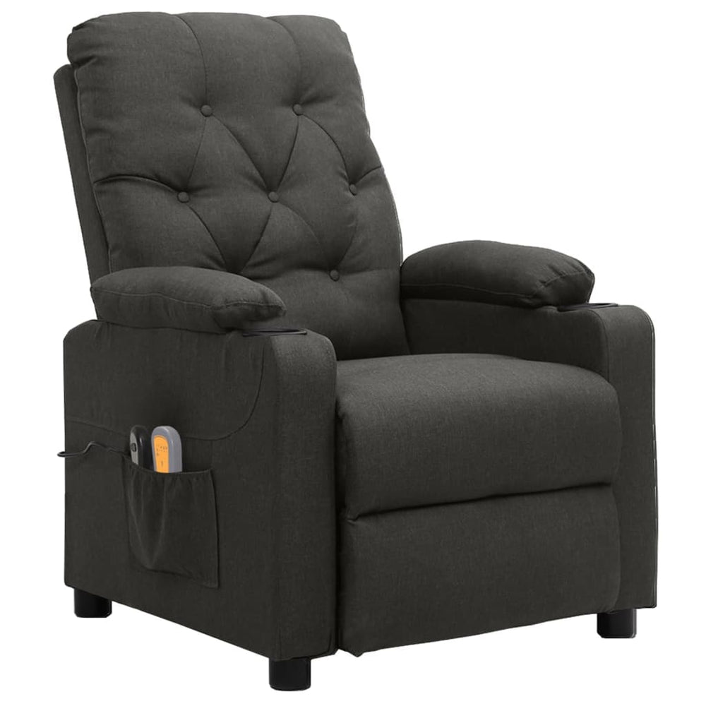 vidaXL Electric Massage Chair Dark Grey Fabric